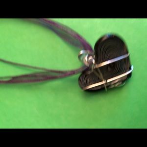 Handmade Wire Wrapped Necklace! Purple Heart!